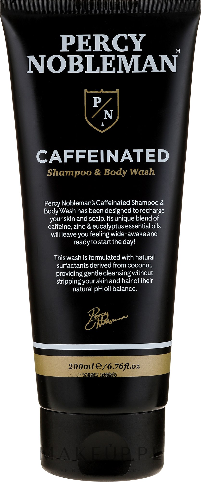Kofeinowy szampon do włosów i ciała dla mężczyzn - Percy Nobleman Caffeine Shampoo & Body Wash — Zdjęcie 200 ml