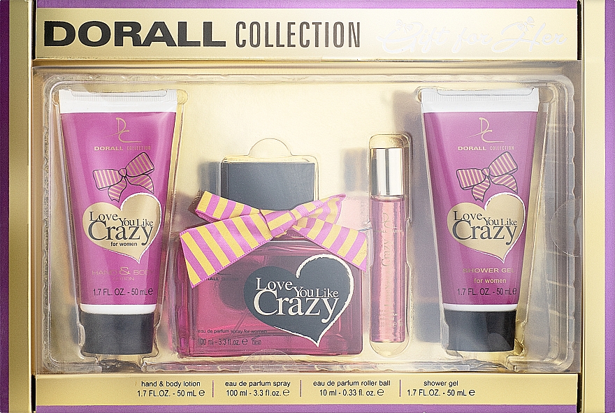 Dorall Collection Love You Like Crazy - Zestaw (edp 100 ml + edp 10 ml + lot 50 ml + sh/gel 50 ml) — Zdjęcie N1