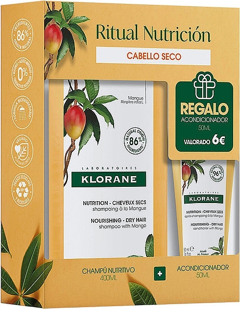 Zestaw - Klorane Mango (shm/400ml + balm/50ml) — Zdjęcie N1