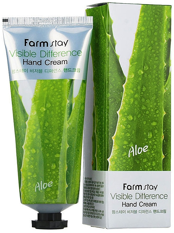Krem do rąk z ekstraktem z aloesu - Farmstay Visible Differerce Hand Cream Aloe — Zdjęcie N1
