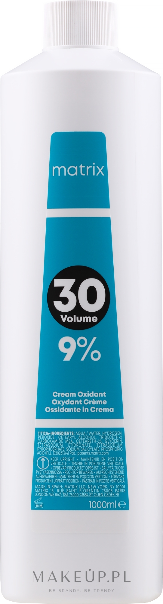 Oksydant w kremie - Matrix Cream Developer 30 Vol. 9 % — Zdjęcie 1000 ml