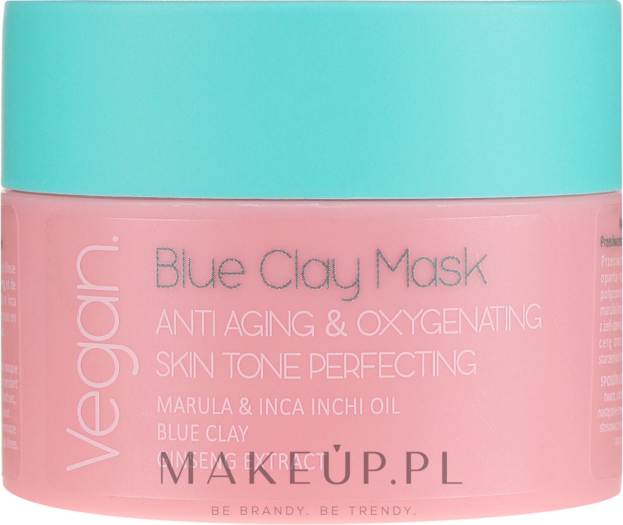 Przeciwzmarszczkowo-dotleniająca maska tlenowa z glinką niebieską do twarzy upiększająca koloryt skóry - Nacomi Anti-Aging & Oxygenating Blue Clay Mask — Zdjęcie 50 ml