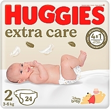 Pieluchy Extra Care, rozmiar 2, 3-6 kg, 24 szt. - Huggies  — Zdjęcie N1