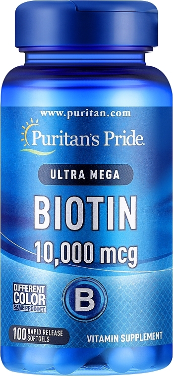 Suplement diety Biotyna, 10000 mg - Puritan's Pride Biotin — Zdjęcie N1