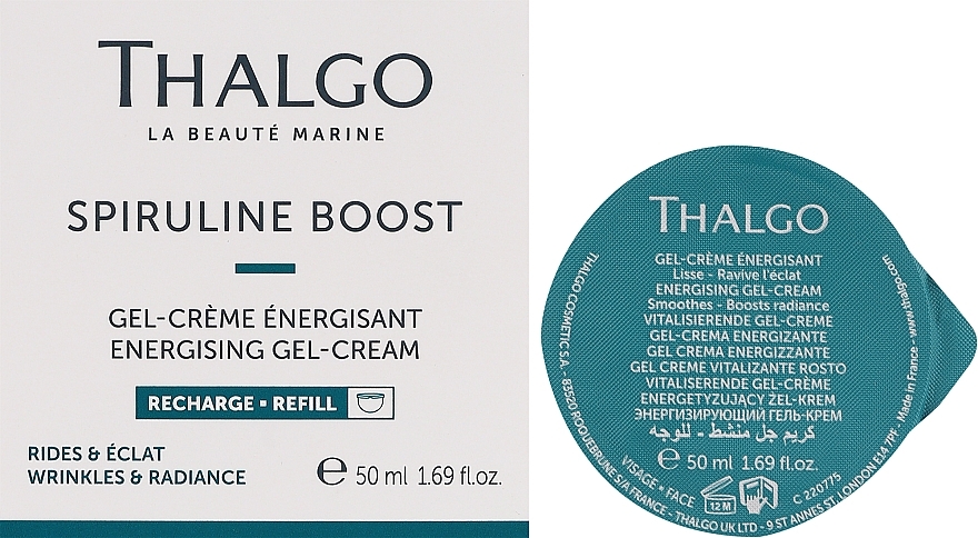 Energetyzujący żel-krem do twarzy - Thalgo Spiruline Boost Energising Anti-Pollution Gel-Cream Refill (uzupełnienie) — Zdjęcie N2