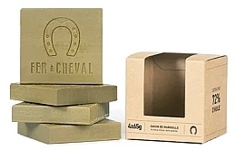 Zestaw mydeł oliwkowych, kostka - Fer A Cheval Pure Olive Sliced Cube Marseille (soap/4x65g) — Zdjęcie N2