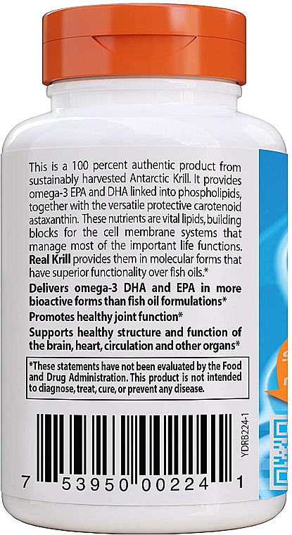 Suplement diety w kapsułkach Real Krill 350 mg - Doctor's Best — Zdjęcie N3