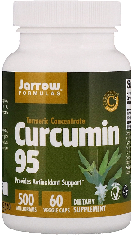 Suplement diety Kurkumina 95 - Jarrow Formulas Curcumin 95 500mg — Zdjęcie N4