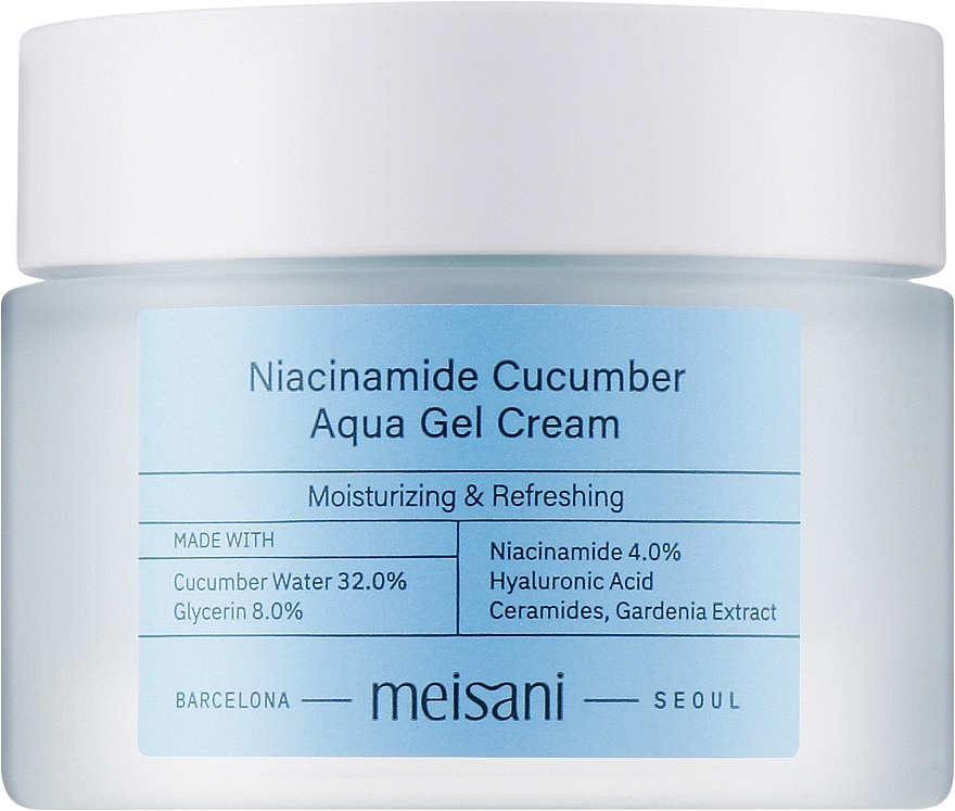 Nawilżający krem-żel do twarzy - Meisani Niacinamide Cucumber Aqua Gel Cream — Zdjęcie N1