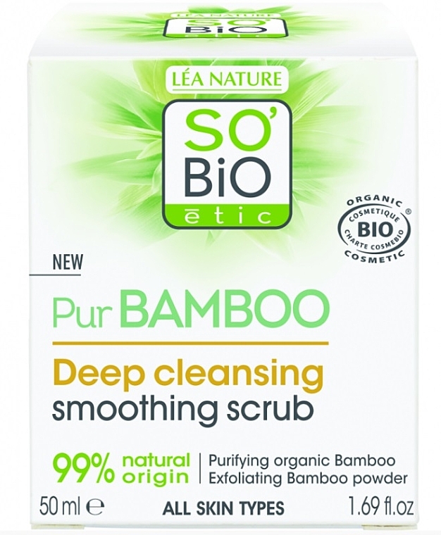 Peeling do głębokiego oczyszczenia - So'Bio Etic Pur Bamboo Deep Cleansing Smoothing Scrub — Zdjęcie N2