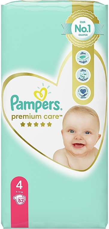 Pieluszki Pampers Premium Care, rozmiar 4 (maxi) 9-14 kg, 52 szt. - Pampers — Zdjęcie N2