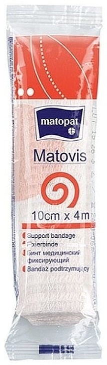 Bandaż medyczny mocujący, wykonany z poliestru, 10 cm x 4 m - Matopat Matovis — Zdjęcie N1