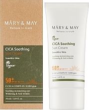 Krem przeciwsłoneczny do twarzy - Mary & May CICA Soothing Sun Cream SPF50+ PA++++ — Zdjęcie N2