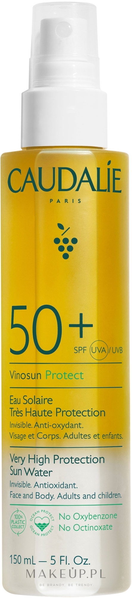 Woda z filtrem przeciwsłonecznym SPF 50+ - Caudalie Very High Protection Sun Water SPF50+ — Zdjęcie 150 ml