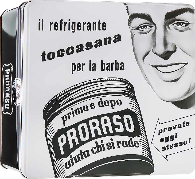 Zestaw do golenia dla mężczyzn - Proraso Classic Shaving Metal White Toccasana (bsh/cr 100 ml + shv/cr 150 ml + ash/cr 100 ml)
