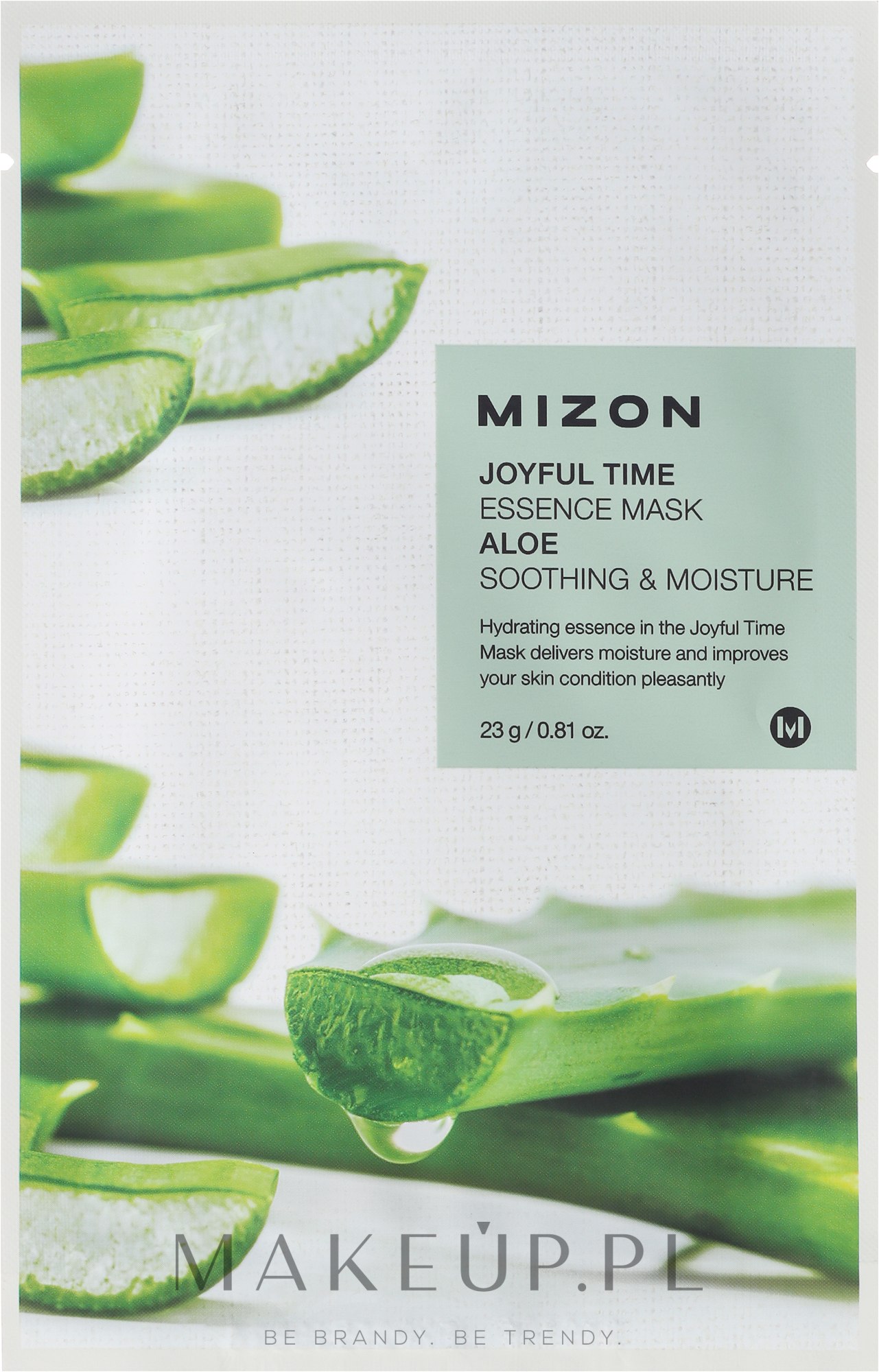 Kojąca maska nawilżająca na tkaninie do twarzy Aloes - Mizon Joyful Time Essence Mask Aloe — Zdjęcie 23 g