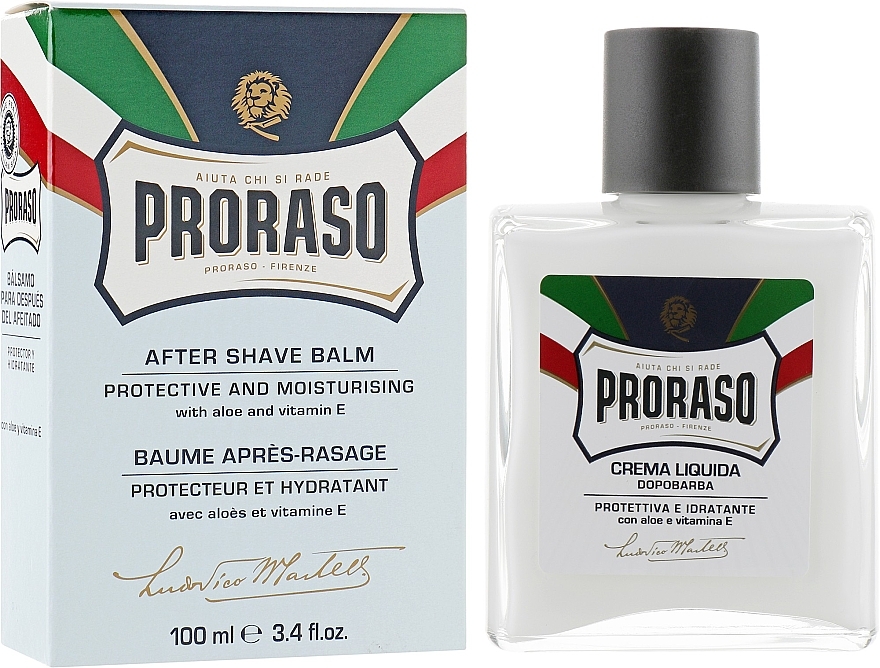 Ochronny balsam nawilżający po goleniu z aloesem i witaminą E dla mężczyzn - Proraso Blue Line After Shave Balm — Zdjęcie N8