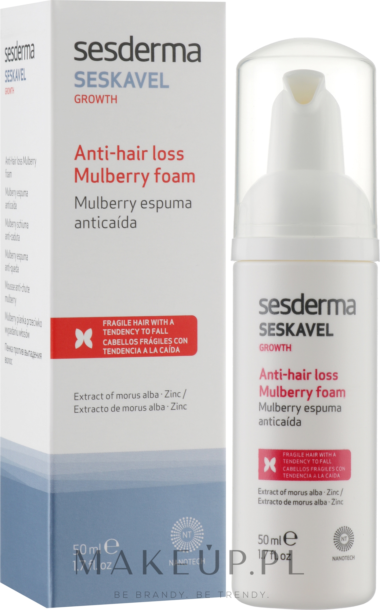 Pianka wypadająca włosy - SesDerma Laboratories Seskavel Growth Anri-hair Loss Mulberry Foam — Zdjęcie 50 ml