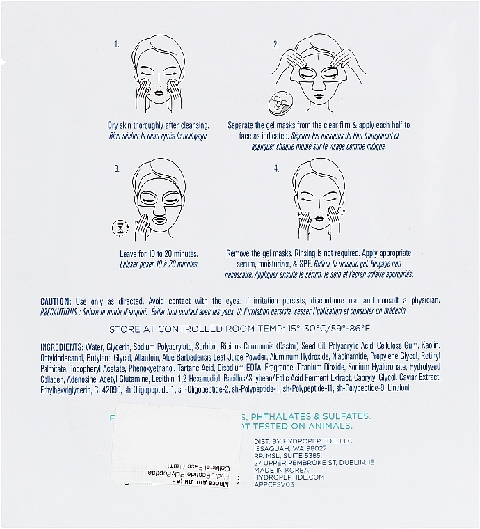 PRZECENA! Hydrożelowa maska na twarz z efektem liftingu - HydroPeptide PolyPeptide Collagel Face * — Zdjęcie N2