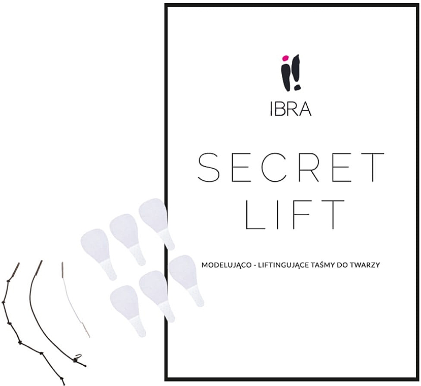 Liftingujące taśmy do makijażu, czarne - Ibra Secret Lift Face Lifting and Modeling Tape Black — Zdjęcie N2