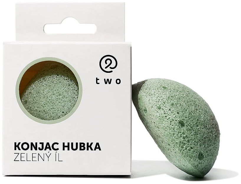 Gąbka Konjac z zieloną glinką - Two Cosmetics Konjac Sponge with Green Clay — Zdjęcie N1