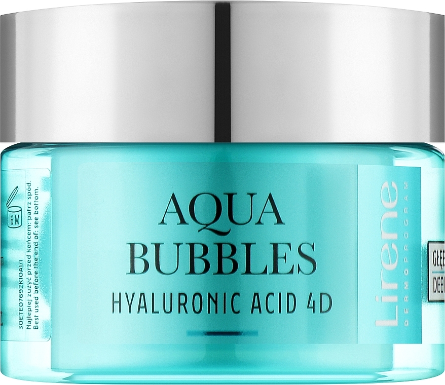 Hydro nawilżający krem do twarzy - Lirene Aqua Bubbles Hyaluronic Acid 4D Moisturizing Hydrocream — Zdjęcie N1
