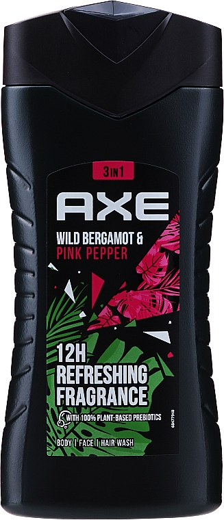 Odprężający żel pod prysznic dla mężczyzn z ekstraktem z aloesu - Axe Wild Fresh Bergamot & Pink Pepper Shower Gel — Zdjęcie N1