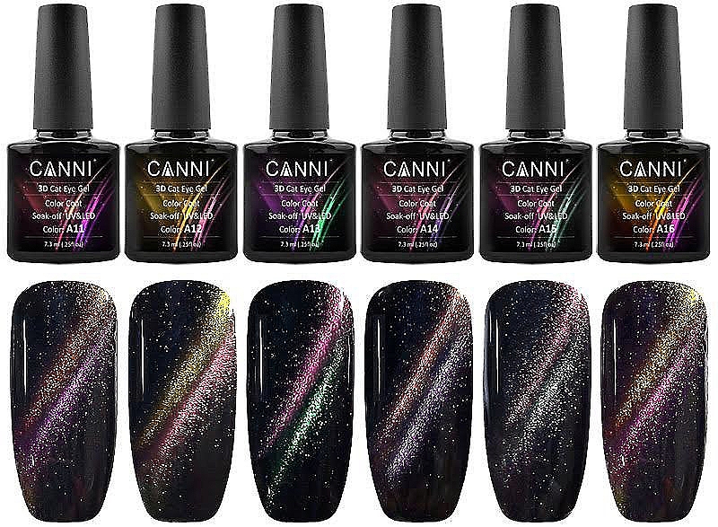 Top coat hybrydowy Kocie oko - Canni 3D Top Coat Cat Eye — Zdjęcie N2