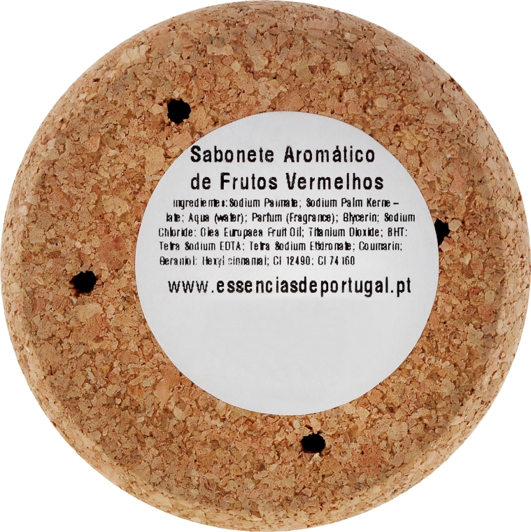 Naturalne mydło w kostce Czerwone owoce - Essências de Portugal Tradition Jewel-Keeper Red Fruits Soap (w pudełeczku z korka) — Zdjęcie N3