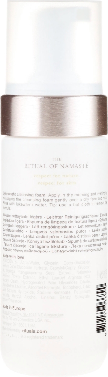 Delikatnie oczyszczająca pianka do twarzy Moringa i lotos - Rituals The Ritual Of Namaste Gentle Cleansing Foam  — Zdjęcie N2