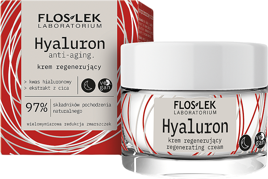 Regenerujący krem do twarzy na noc - Floslek Hyaluron Regenerating Cream — Zdjęcie N1