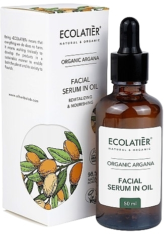 PRZECENA! Rewitalizujące i odżywcze serum olejowe do twarzy - Ecolatier Facial Serum in Oil Revitalizing & Nourishing Organic Argana * — Zdjęcie N2