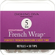 Wąskie tipsy - Dashing Diva French Wrap White 50 Tips (Size 5) — Zdjęcie N1