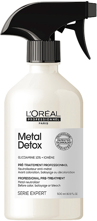 Spray przed koloryzacją lub dekoloryzacją z glikoaminą - L'Oreal Professionnel Metal Detox Pre-Treatment Spray — Zdjęcie N1