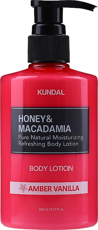 Nawilżająco-odświeżający balsam do ciała Ambra i wanilia - Kundal Honey & Macadamia Body Lotion Amber Vanilla