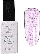 Top coat do paznokci Efekt śnieżnej kuli - Peggy Sage Top Finish Glitter Pink I-Lak — Zdjęcie N1