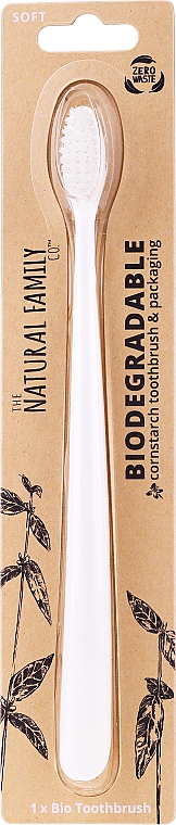 Biodegradowalna szczoteczka do zębów, biała - The Natural Family Co Biodegradable Toothbrush — Zdjęcie N1