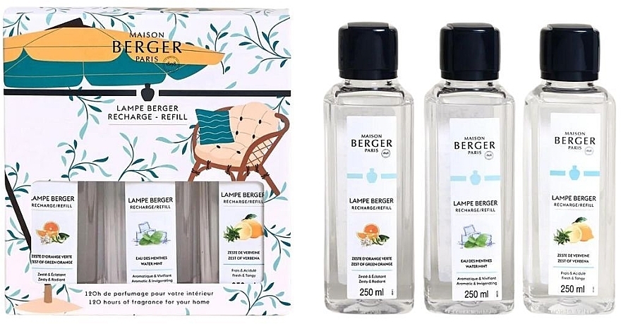 Maison Berger Water Mint - Zestaw (refill/250ml*3) — Zdjęcie N1