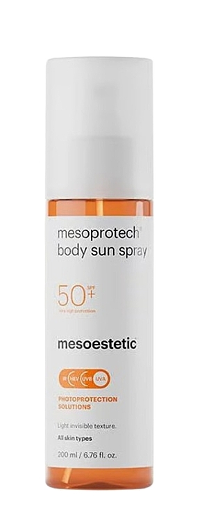 Spray do ciała z filtrem przeciwsłonecznym - Mesoestetic Mesoprotech Body Sun Spray SPF 50+ — Zdjęcie N1