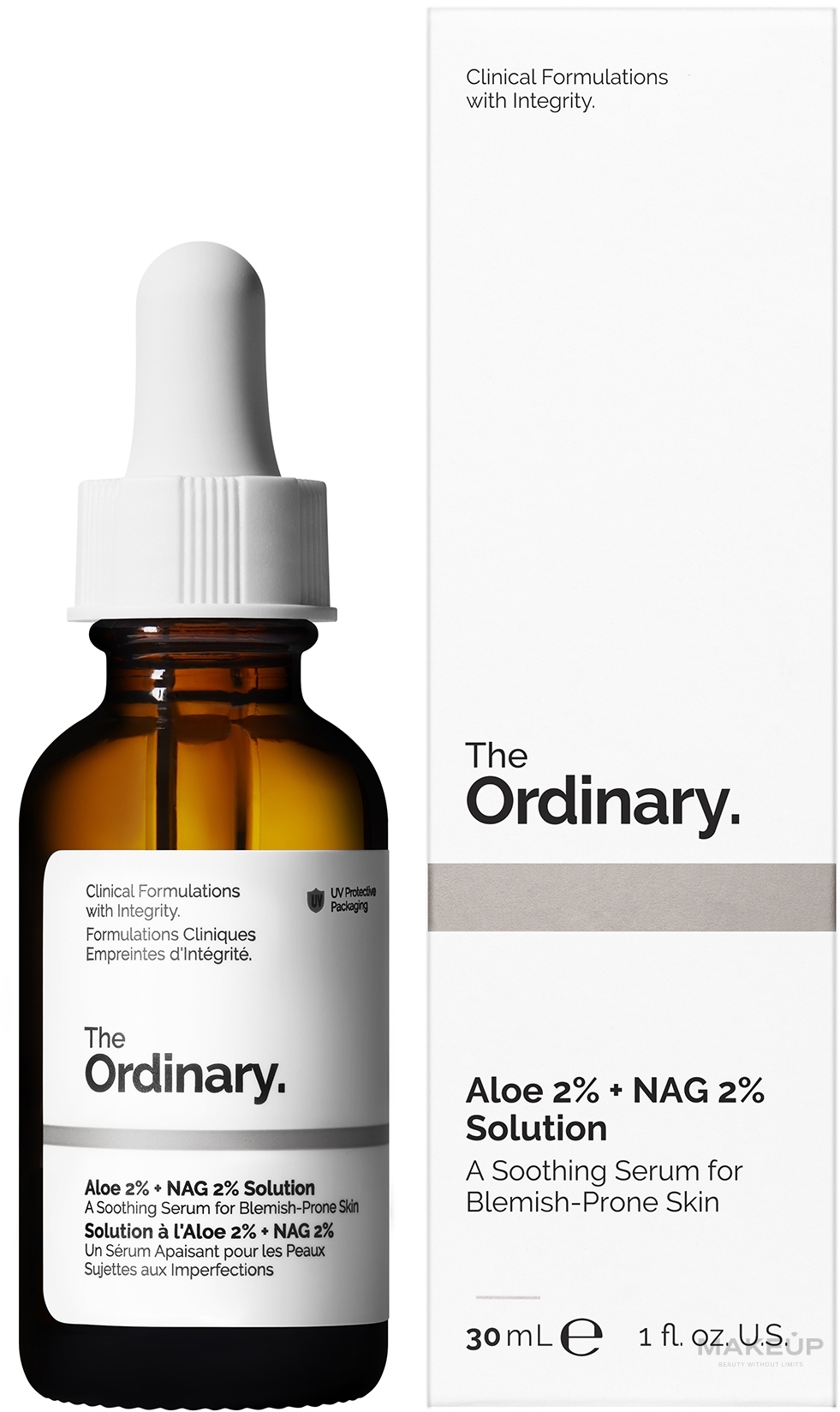 The Ordinary Aloe 2% + NAG 2% Solution - Przeciwtrądzikowe serum łagodzące — Zdjęcie 30 ml