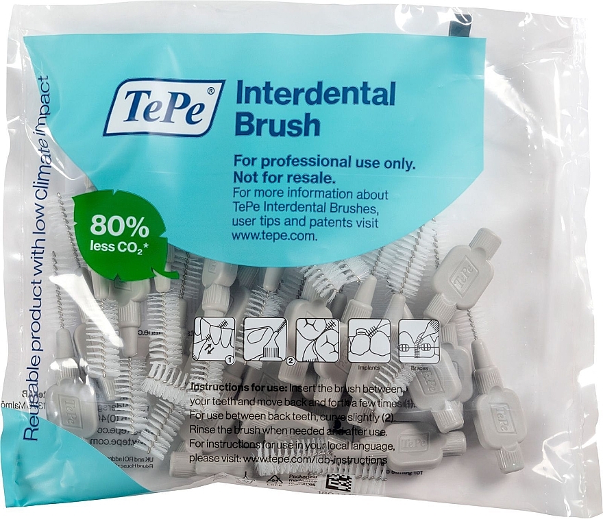 Zestaw szczoteczek międzyzębowych, 25 szt - TePe Original Interdental Brush Gray 1.3 mm — Zdjęcie N1