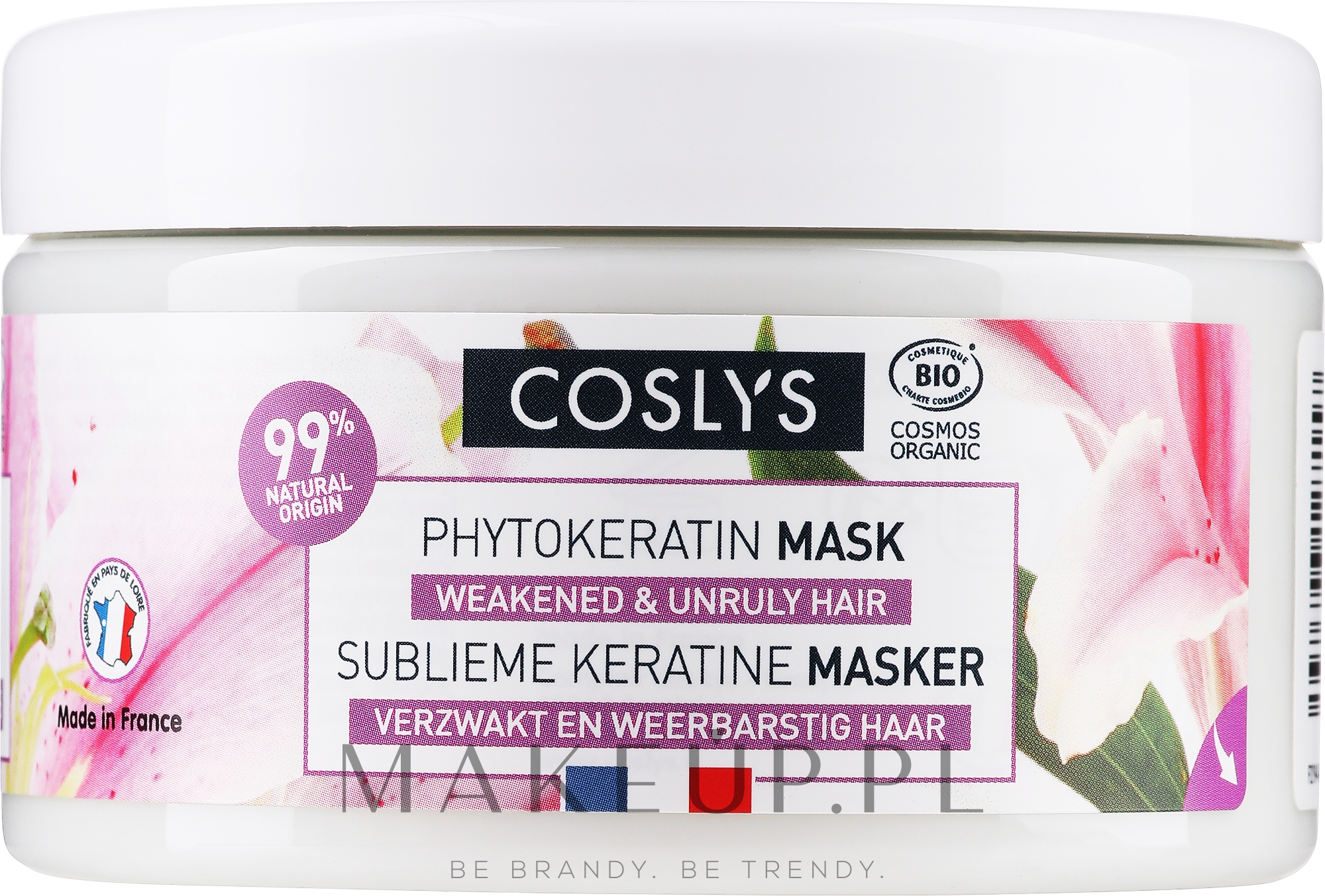 Maska z organiczną lilią i keratyną do włosów osłabionych i niezdyscyplinowanych - Coslys Sublime Keratine Mask — Zdjęcie 250 ml