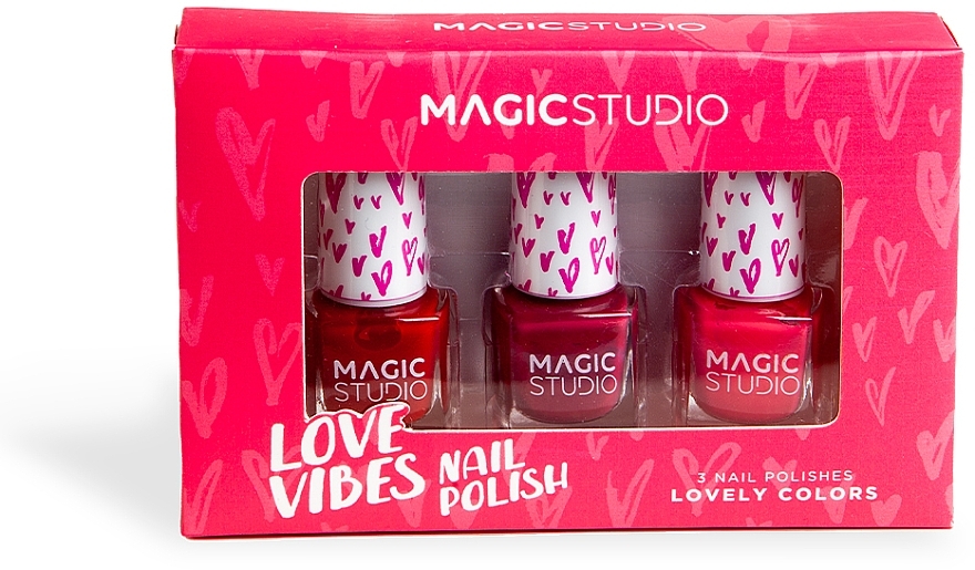 Zestaw lakierów do paznokci - Magic Studio Love Vibes 3 Nail Polishes (nail/polish/3x1.8ml) — Zdjęcie N1