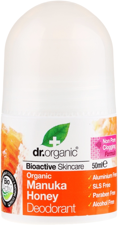 Dezodorant w kulce Miód manuka - Dr Organic Bioactive Skincare Manuka Honey Deodorant  — Zdjęcie N1