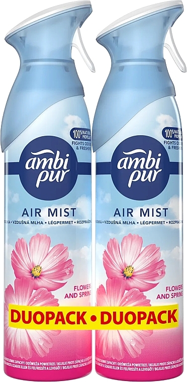 Zestaw Air Mist - Ambi Pur Flowers And Spring (fresh/spray/2x185ml) — Zdjęcie N1