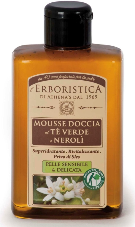 Żel pod prysznic z ekstraktem z zielonej herbaty i olejem neroli - Athena's Erboristica Mousse Gel With Green Tea & Neroli