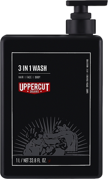 Żel do mycia twarzy, ciała i włosów - Uppercut 3 in 1 Wash — Zdjęcie N1