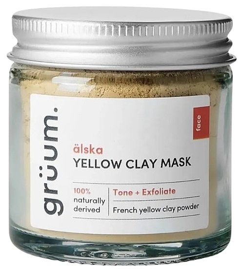 Maska do twarzy z żółtej glinki - Gruum Alska Yellow Clay Face Mask — Zdjęcie N1