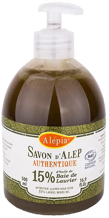 Mydło w płynie Aleppo - Alepia Authentic Natural Tradition 15% Aleppo Soap — Zdjęcie N1