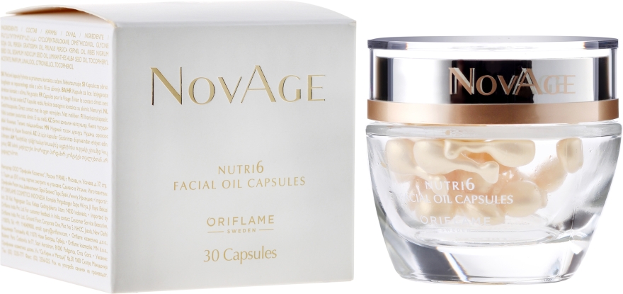 Regenerujące kapsułki z olejami do twarzy - Oriflame NovAge Nutri6 Facial Oil Capsules